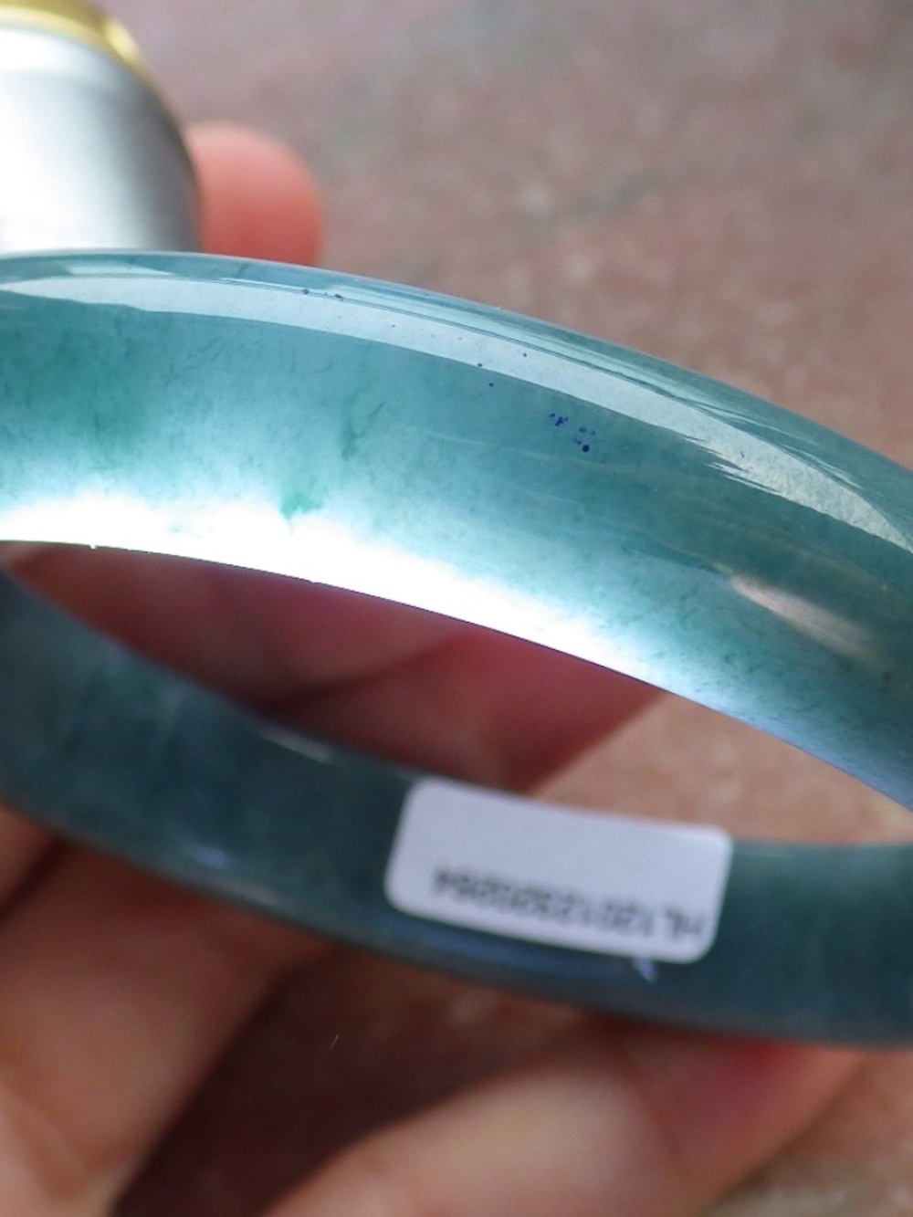 58mm Certified Hand Carved Green Natural A JADE Circle Jadeite Bracelet Bangle